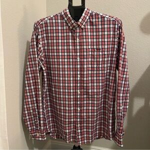 GAP Men's Checkered Shirt in Red and Blue